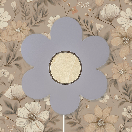 Vegglampe i tre til barnerommet | Blomst - Lilla