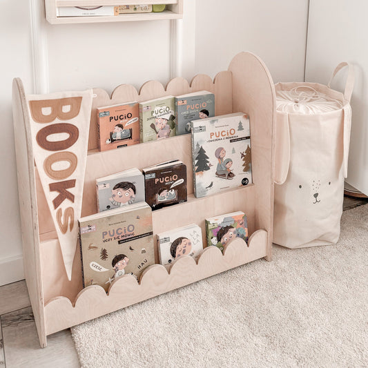Bubble Montessori bokhylle til barnerommet | 3 trinn - ubehandlet