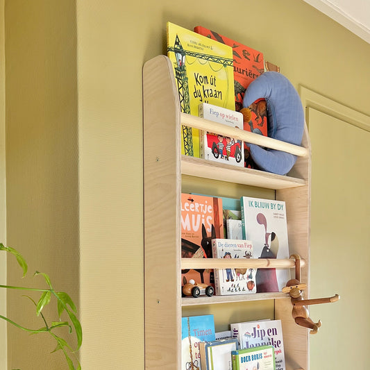 Shelfie montessori boekenrek kinderkamer | 5 planken - blank - toddie.nl ®