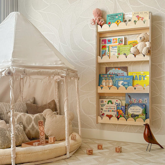 Bubble Montessori bokhylle til barnerommet | 4 hyller - ubehandlet