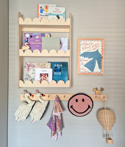 Bubble Montessori bokhylle til barnerommet | 3 hyller - ubehandlet