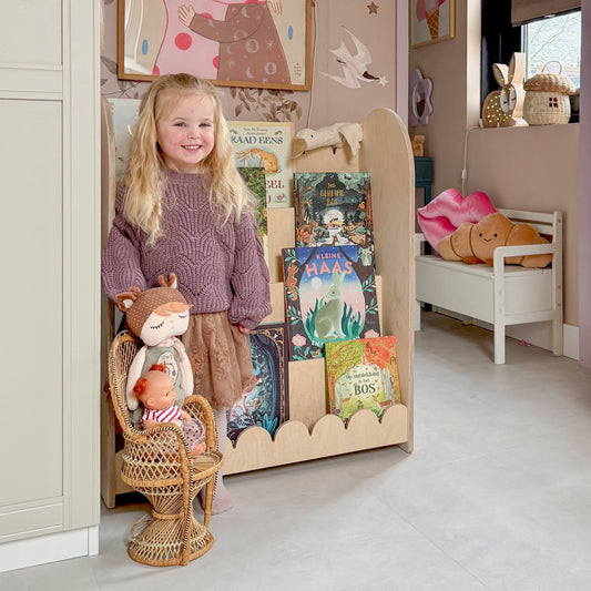 Bubble Montessori bokhylle til barnerommet | 4 hyller - ubehandlet