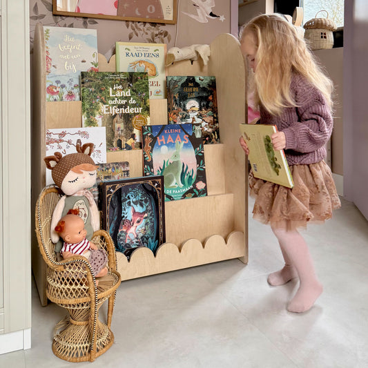 Bubble Montessori bokhylle til barnerommet | 4 hyller - ubehandlet