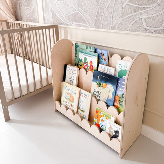 Bubble Montessori bokhylle til barnerommet | 3 hyller - ubehandlet - all bubble