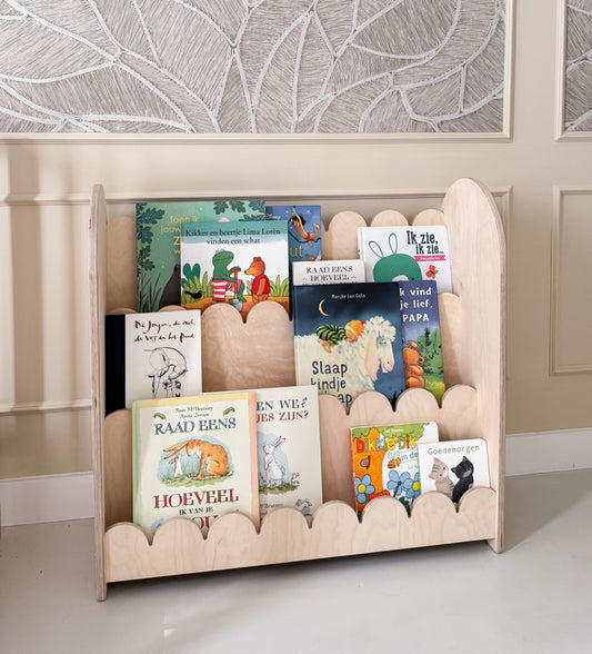 Bubble Montessori bokhylle til barnerommet | 3 hyller - ubehandlet - all bubble