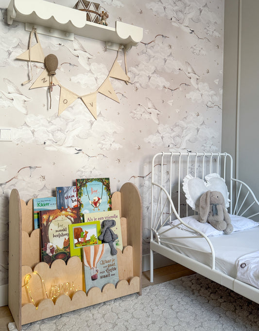 Bubble Montessori bokhylle til barnerommet | 3 hyller - ubehandlet - all bubble