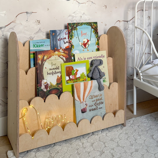 Bubble Montessori bokhylle til barnerommet | 3 hyller - ubehandlet - all bubble