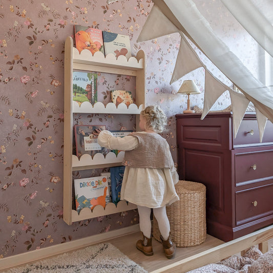 Bubble Montessori bokhylle til barnerommet | 4 hyller - ubehandlet