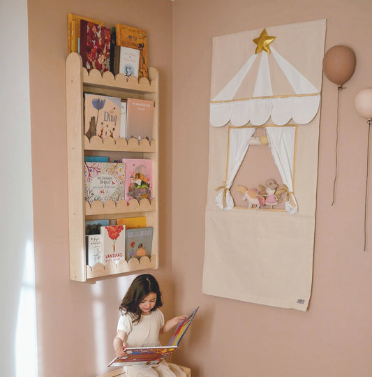 Bubble Montessori bokhylle til barnerommet | 4 hyller - ubehandlet