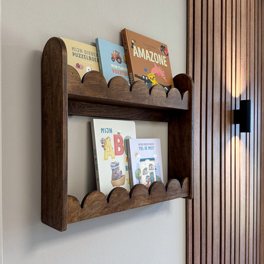 Bubble Montessori bokhylle til barnerommet | 2 hyller - wenge beiset