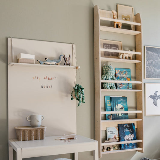 Shelfie montessori boekenrek kinderkamer | 5 planken - blank - toddie.nl ®