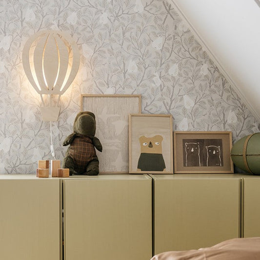 Houten wandlamp kinderkamer | Luchtballon - blank - toddie.nl ®
