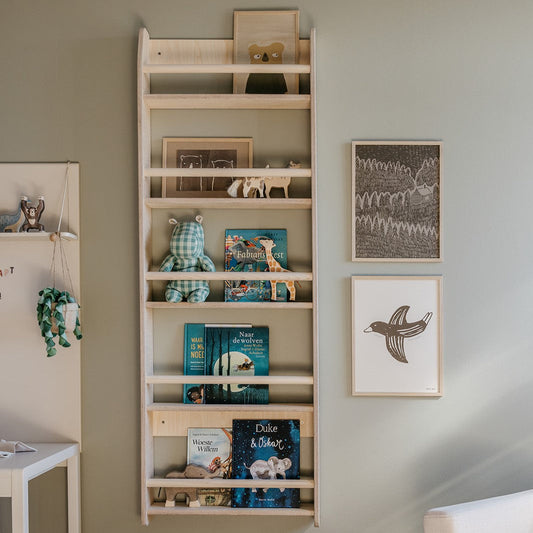 Shelfie montessori boekenrek kinderkamer | 5 planken - blank - toddie.nl ®