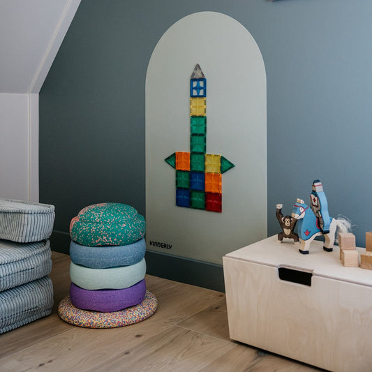 Montessori oppbevaringskasse på hjul med svingbare hjul og lokk - ubehandlet