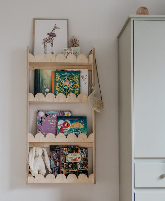 Bubble Montessori bokhylle til barnerommet | 4 hyller - ubehandlet