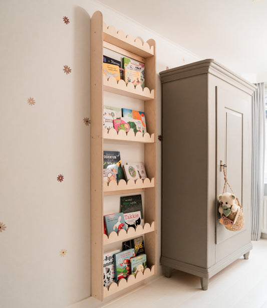 Bubble Montessori bokhylle til barnerommet | 6 hyller - ubehandlet