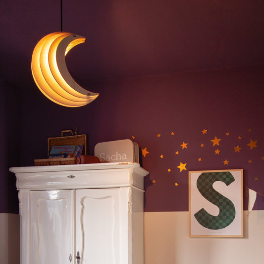 Pendellampe i tre til barnerommet| Måne - ubehandlet