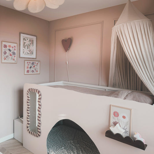 Houten wandlamp kinderkamer | Hart - terra roze - toddie.nl ®