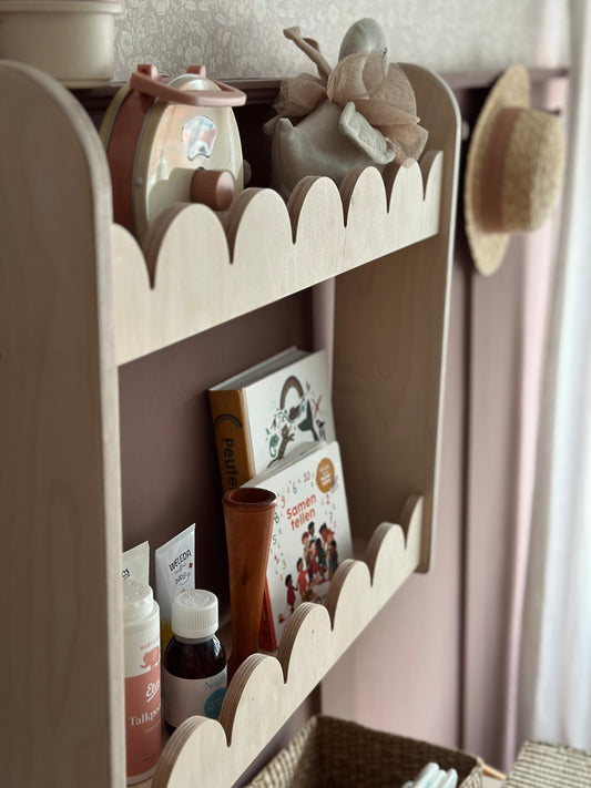 Bubble Montessori bokhylle til barnerommet | 2 hyller - ubehandlet