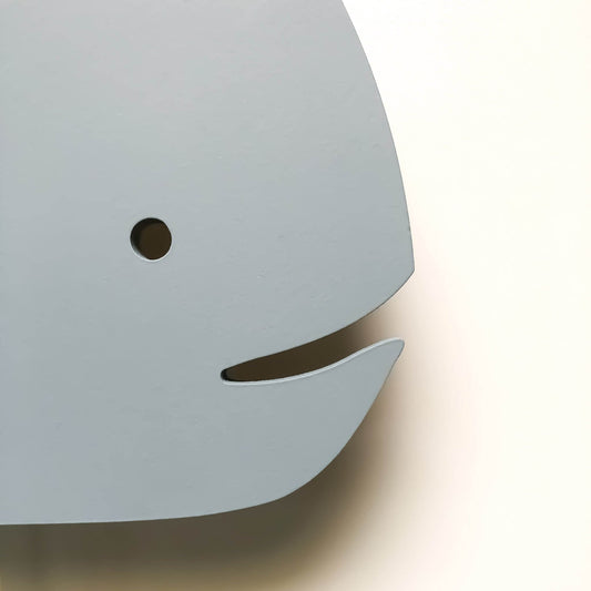 Houten wandlamp kinderkamer | Walvis denim drift - toddie.nl