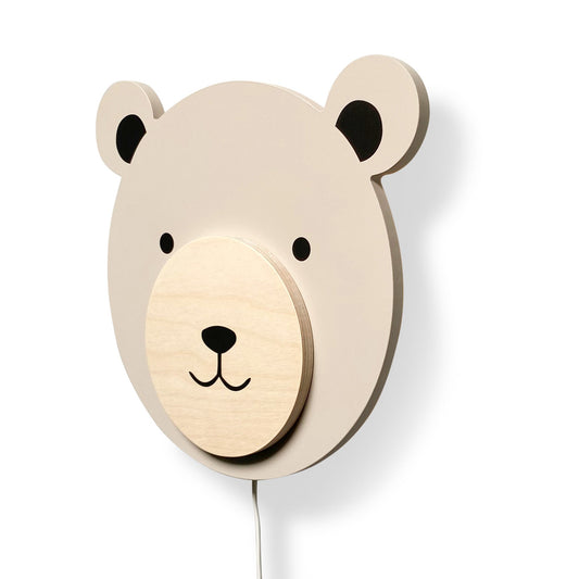 Houten wandlamp kinderkamer | Teddy multiplex, Beige - toddie.nl