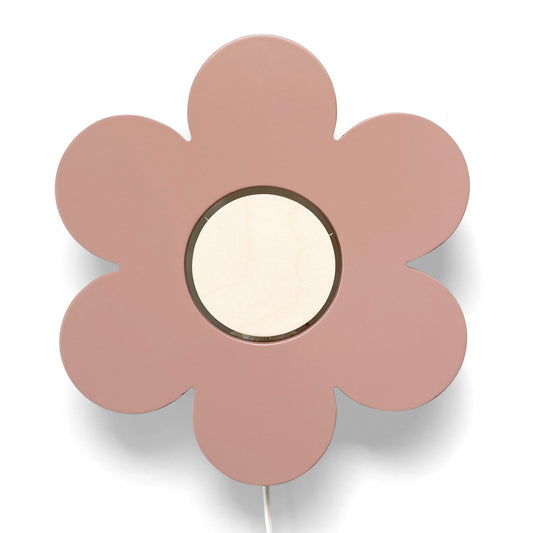 Houten wandlamp kinderkamer | Bloem - Terra roze - toddie.nl