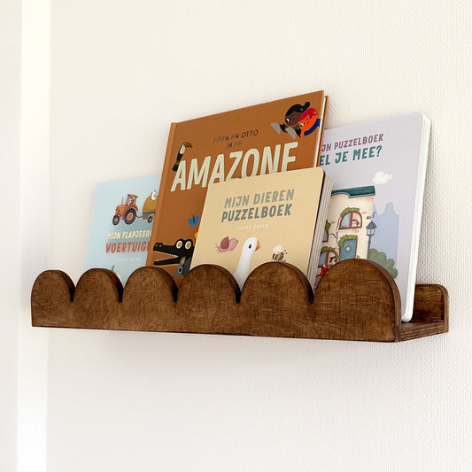 Bubble Montessori bokhylle til barnerommet | 1 hylle - wenge beiset