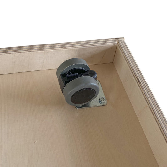 Jollie montessori oppbevaringsskap for leker + rullende oppbevaringskasser | Bokhylle med 2 hyller – ubehandlet