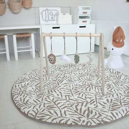 Blank houten babygym, met jungle hangers, speelboog massief hout - toddie.nl