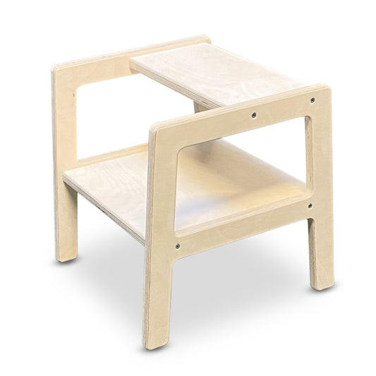 Montessori subtilt læringstårn | Trinnstige i tre, krakk - ubehandlet