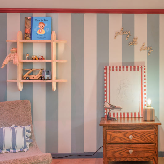 Round Montessori bokhylle til barnerommet | Seksjons skap med 3 hyller - ubehandlet