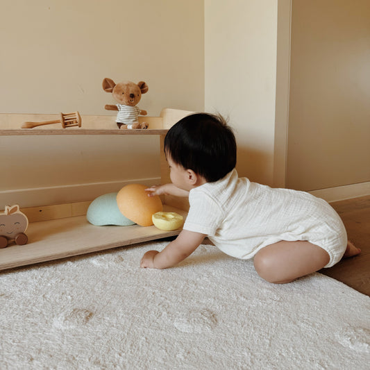 Jollie montessori oppbevaringsskap for leker | Bokhylle med 2 hyller - Ubehandlet