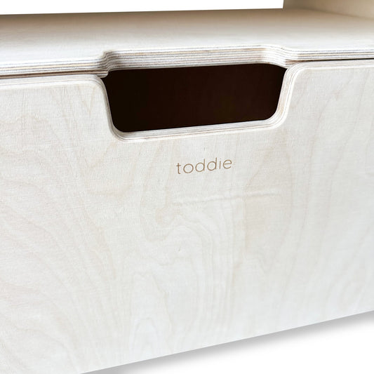 Jollie montessori åpent oppbevaringsskap + rullende oppbevaringskasser | Bokhylle med 3 hyller – ubehandlet