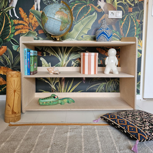 Jollie Montessori oppbevaringsskap for leker | Bokhylle med 3 hyller – ubehandlet