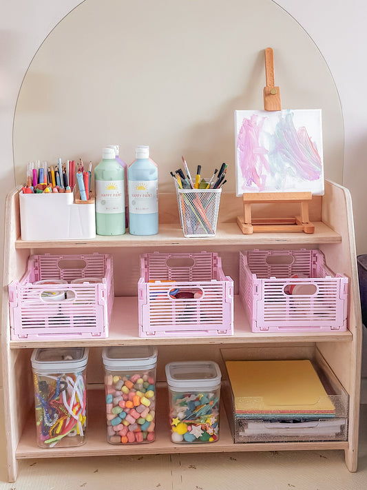 Moodie montessori speelmeubel | Kinderopbergmeubel 3 planken - blank - toddie.nl ®