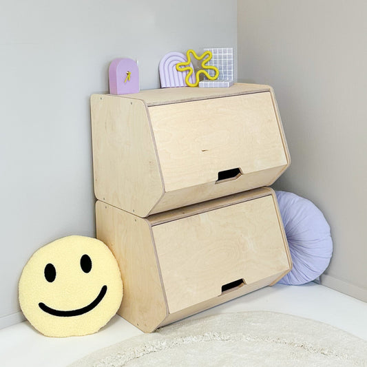 Stowie Stabelbar oppbevaringsboks med lokk - ubehandlet