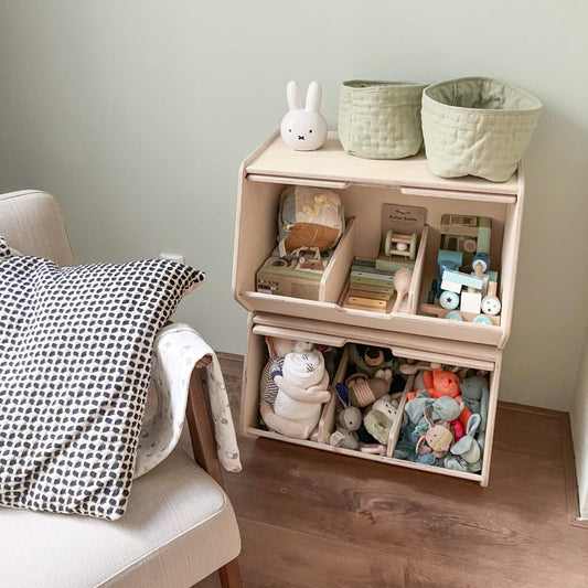 Stowie Stabelbar oppbevaringsboks med lokk - ubehandlet