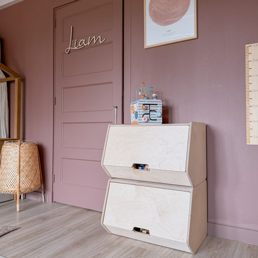 Stowie Stabelbar oppbevaringsboks med lokk - ubehandlet