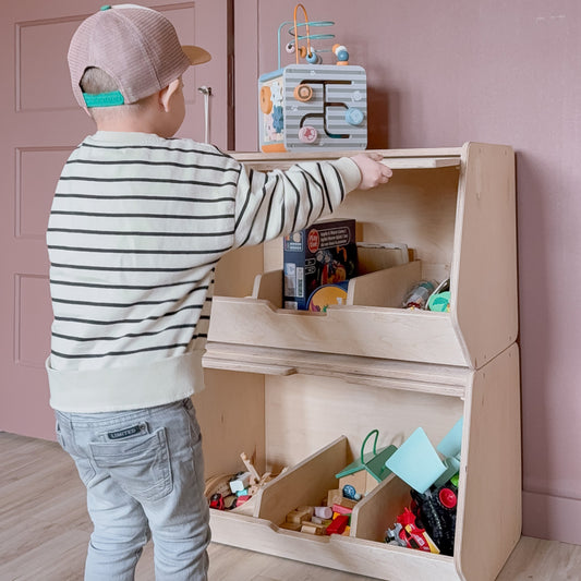 Stowie Stabelbar oppbevaringsboks med lokk - ubehandlet