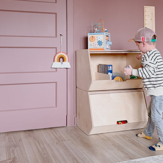 Stowie Stabelbar oppbevaringsboks med lokk - ubehandlet