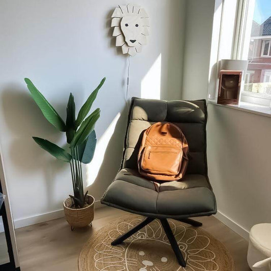 Houten wandlamp kinderkamer | Leeuw - toddie.nl