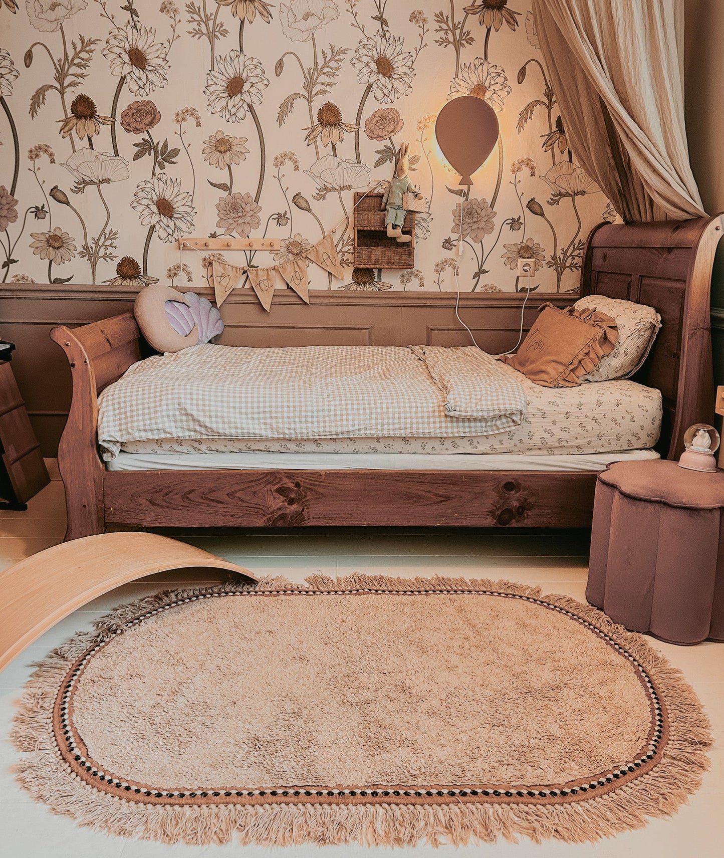 Houten wandlamp kinderkamer | Ballon - Terra roze - toddie.nl ®