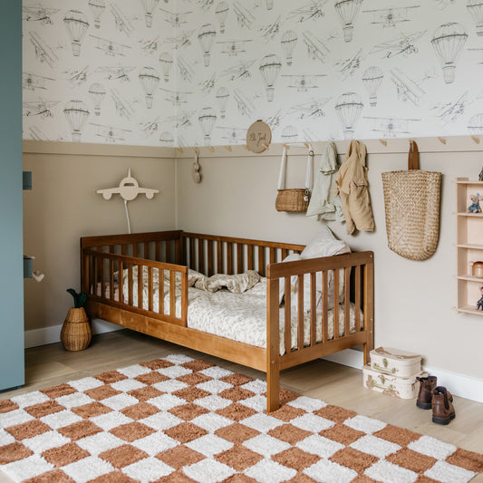 Houten wandlamp kinderkamer | Vliegtuig - blank - toddie.nl ®