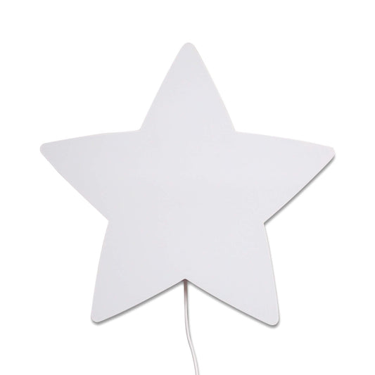Houten wandlamp kinderkamer | Ster - wit - toddie.nl